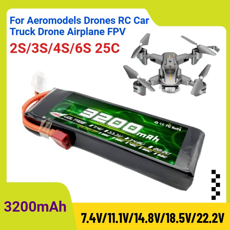 Drone Rc Truck - Baterai Lipo 3200mAh 2S/3S/4S/6S 25C 7.4V/11.1V/14.8V/18.5V/22.2V