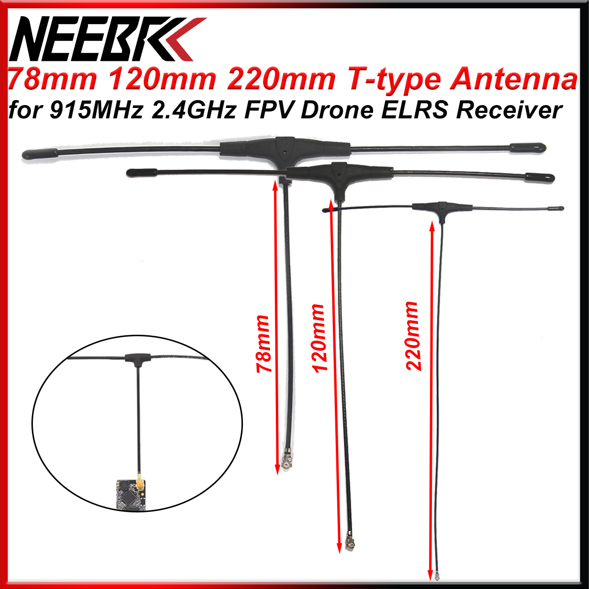 Crossfire Receiver Rx - Drone FPV 915MHz 2.4GHz Antena Tipe