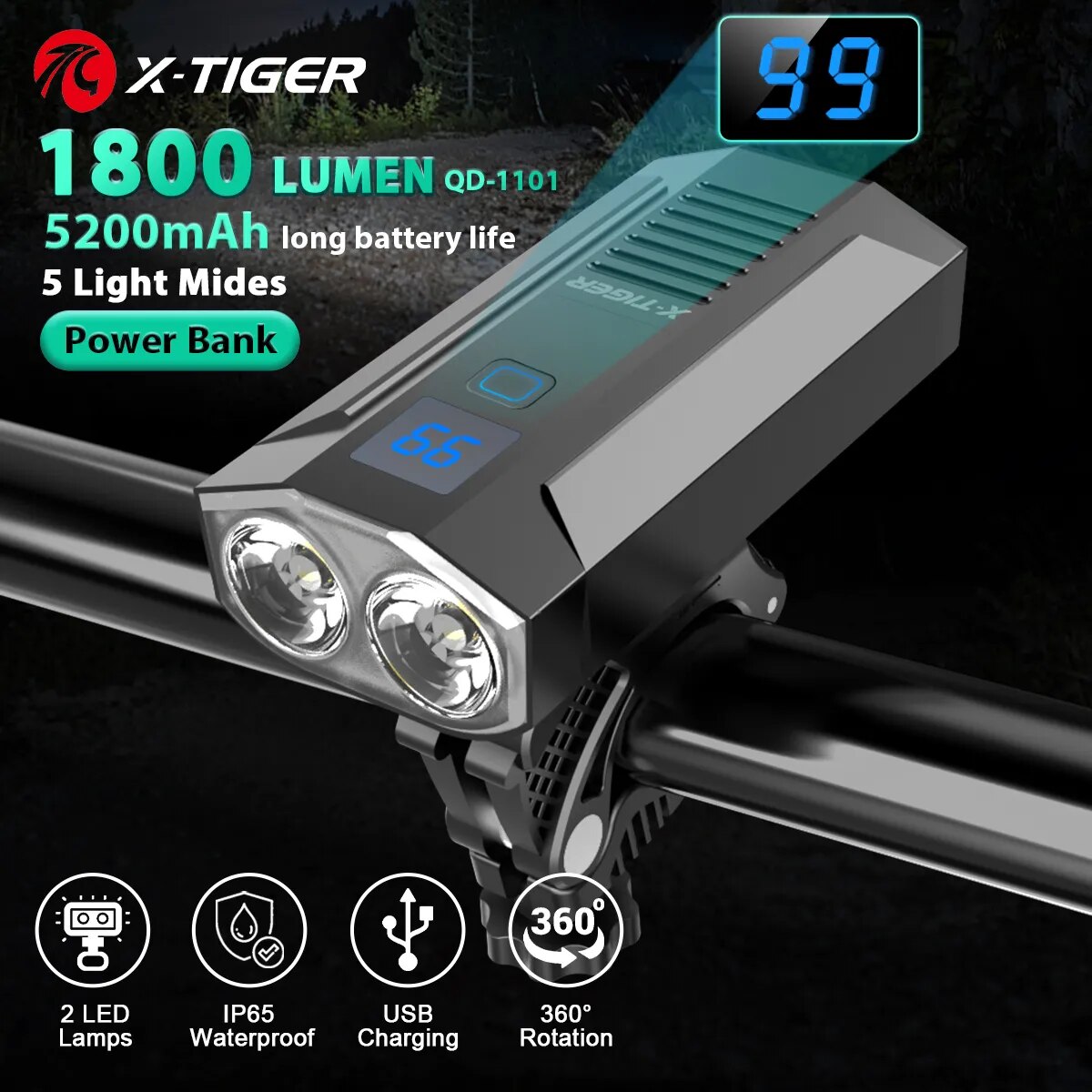 Lampu depan sepeda x-tiger LED - Drone Keh Rc K11 Turbo ulasan dan harga