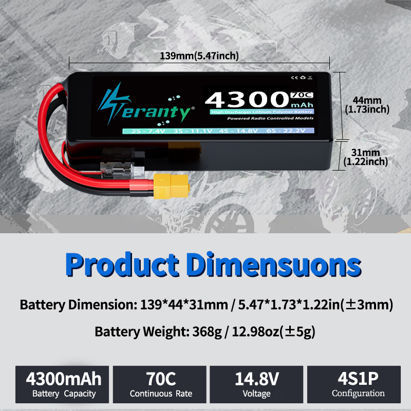 TERANTY 4S 4300mAh 14.8V 70C 1 - Drone Rc Truck ulasan dan harga