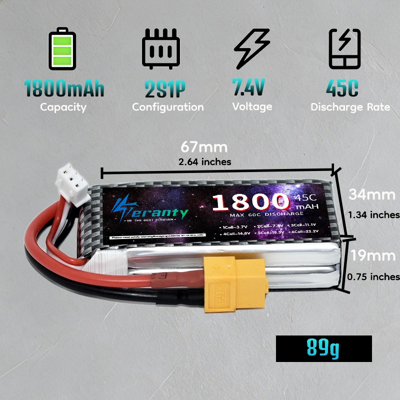 TERANTY 2S 3S 4S 1800mAh Bater - Drone Rc Boat ulasan dan harga