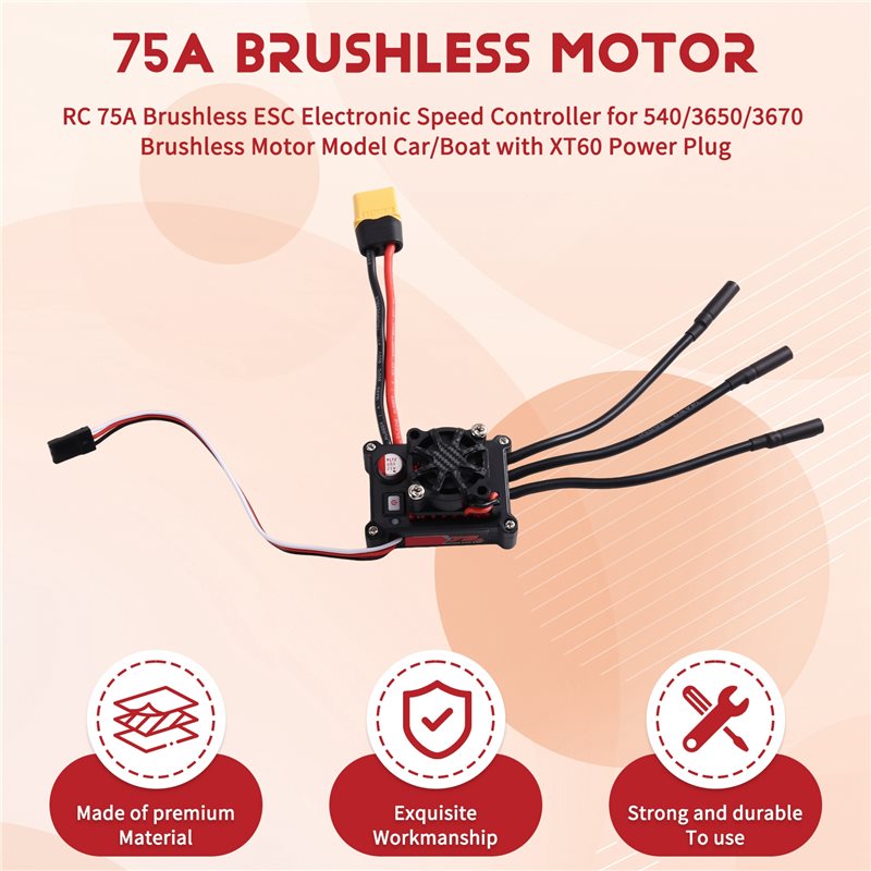 MACH-RC 75A Pengendali Kecepat - Rc Boat Brushless Motor ulasan dan harga