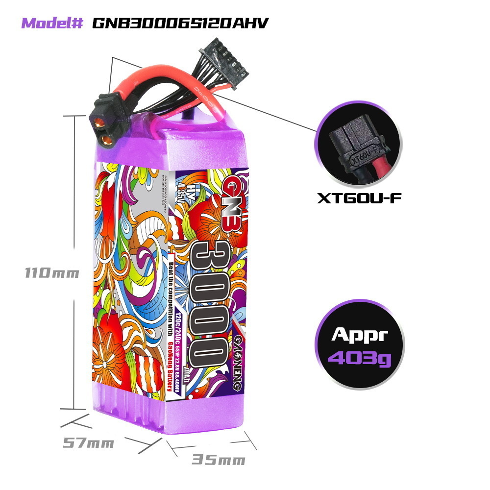 Baterai Lipo GNB 6S 22.8V 3000 - Drone Rc Boat ulasan dan harga